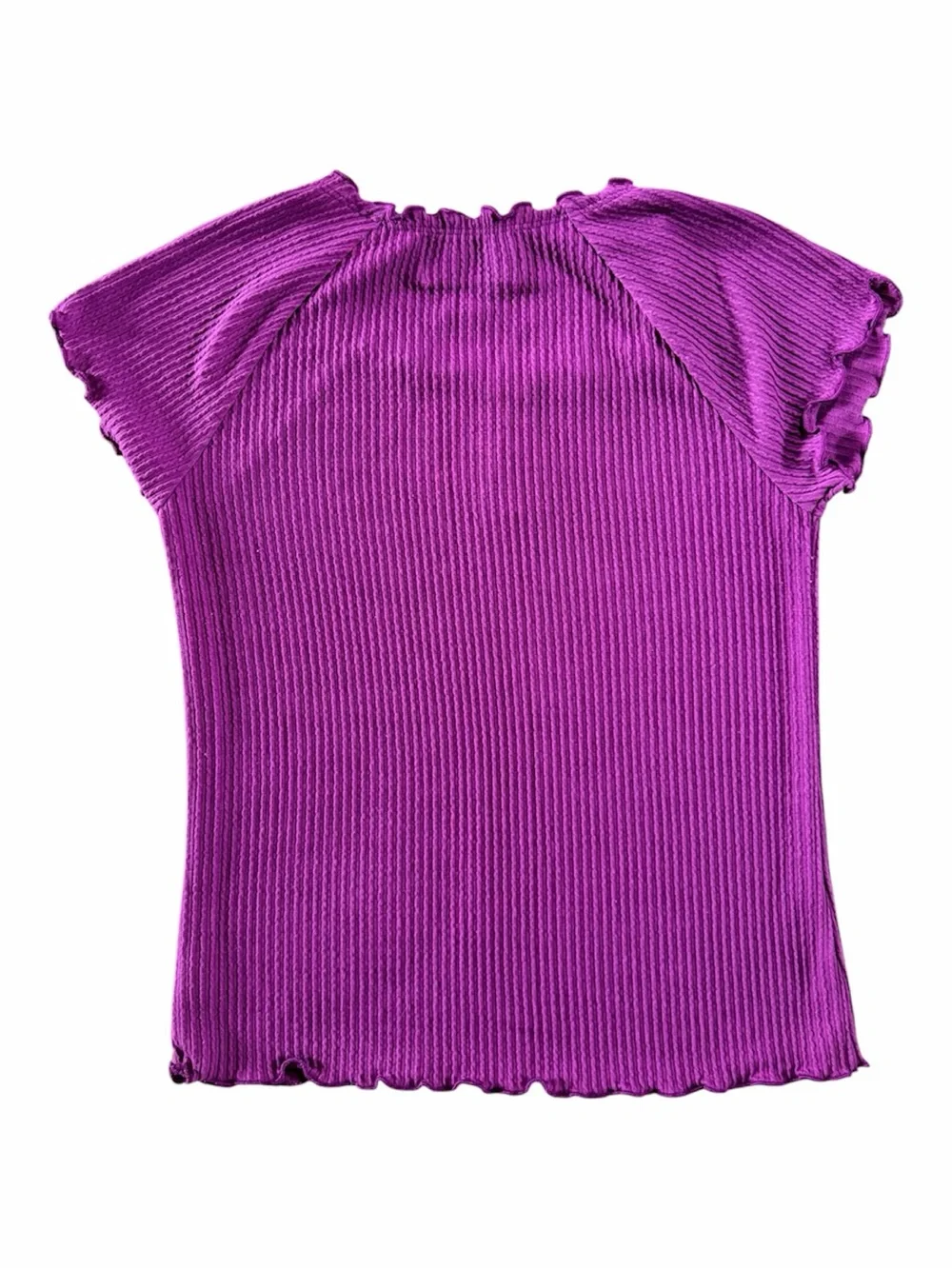 Old Navy Girls' Purple Ruffled Ribbed Top